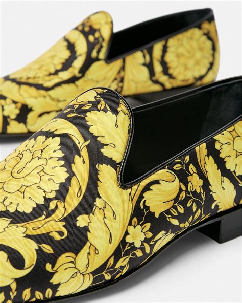 versace barocco print slipper|Barocco Satin Slippers Print .